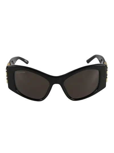 Balenciaga Bb Hinge Cat-eye Sunglasses In Shiny Solid Black