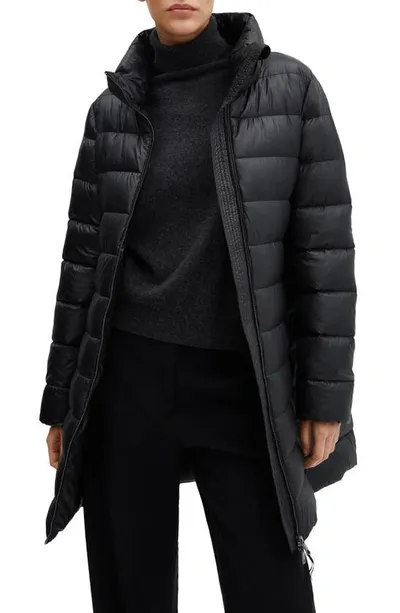 Mango Women's Water-repellent Feather Coat In Black