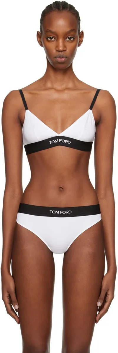 Tom Ford White Triangle Bra In Aw002 White