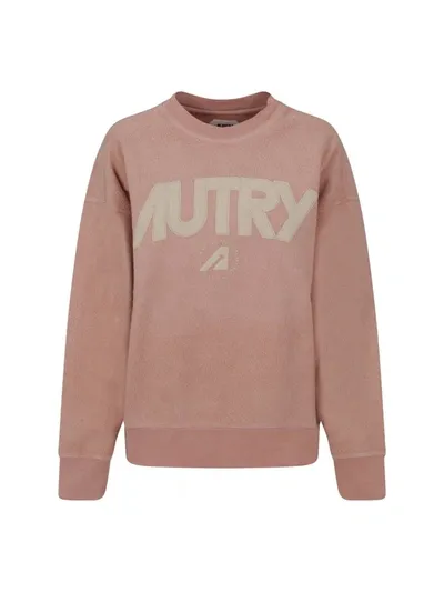 Autry Vintage Effect Logo Sweatshirt In Neutrals