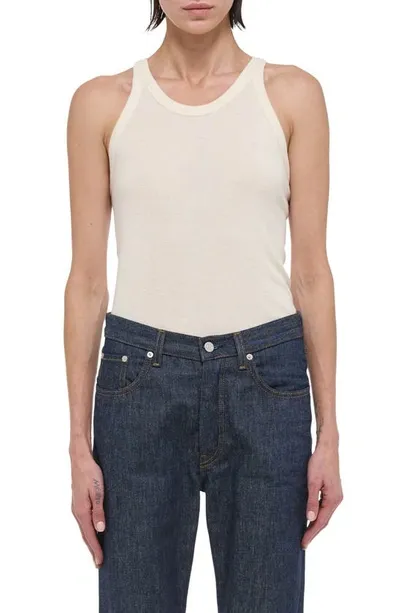 Helmut Lang Ribbed Racerback Tank Top In Iv