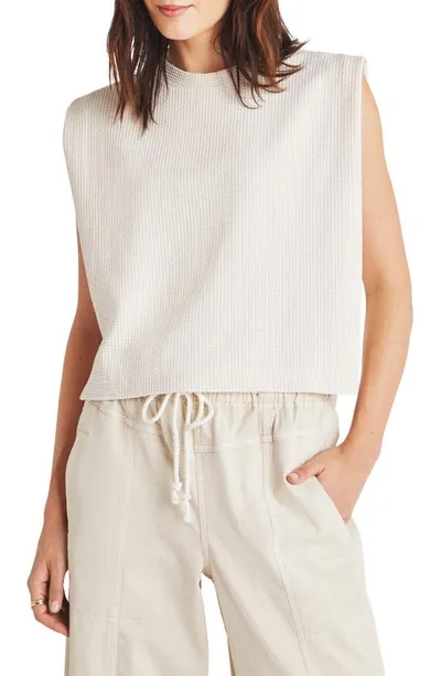 Splendid Sleeveless Waffle Knit Shirt In Beige