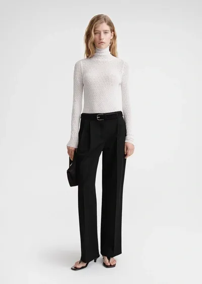 Totême High-neck Crochet Top Off White In Ecru