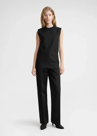 Totême Sleeveless Twisted-seam Top Black