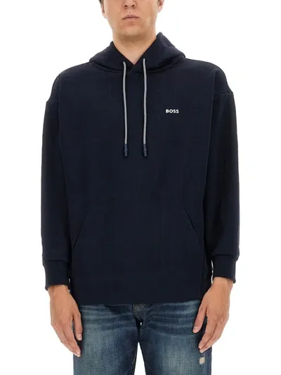 Hugo Boss Sweatshirt With Logo In Dark Blue 403