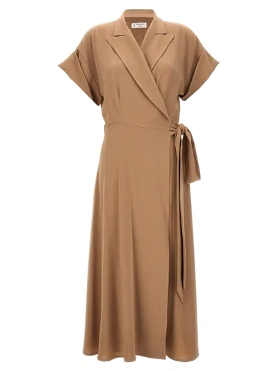 Alberto Biani Wrap Dress Dresses In Beige