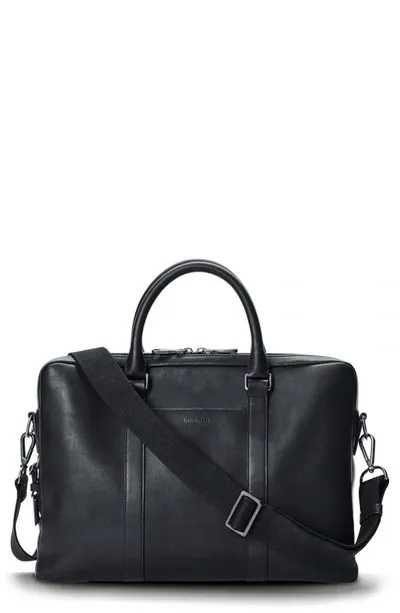 Shinola Navigator Leather Computer Briefcase In Black