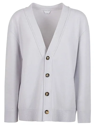 Bottega Veneta Cashmere V-necked Cardigan In Grey