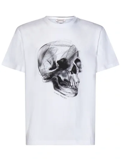 Alexander Mcqueen T-shirt With Skull Print In White