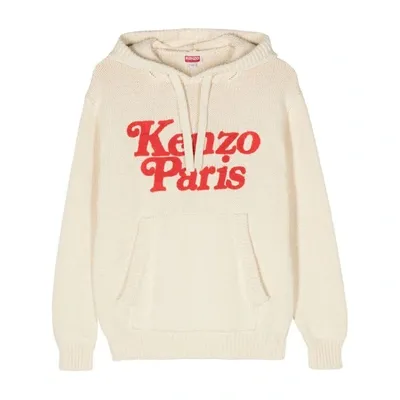 Kenzo X Verdy Chunky-knit Hooded Jumper In Neutrals