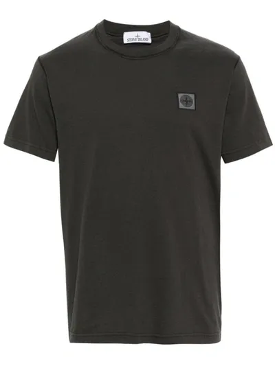 Stone Island Jersey Cotton T-shirt In Grey