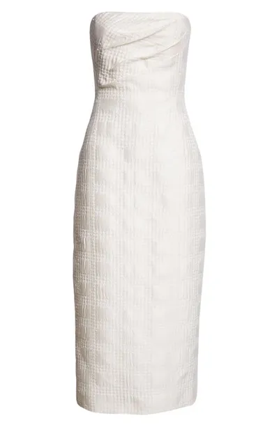 Emilia Wickstead Lowre Tweed Midi Dress In White