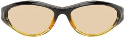 Bonnie Clyde Black & Yellow Angel Sunglasses In Black/yellow Mirror