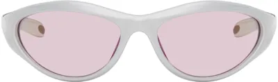 Bonnie Clyde Silver Angel Sunglasses In Silver/pink