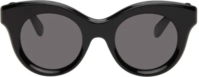 Loewe Black Curvy Sunglasses In Shiny Black / Smoke