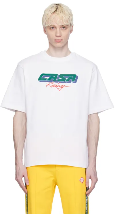 Casablanca White 'casa Racing' 3d T-shirt