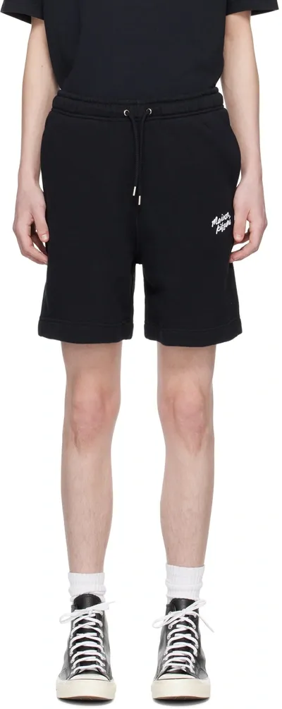 Maison Kitsuné Black Handwriting Shorts In O197 Black/white