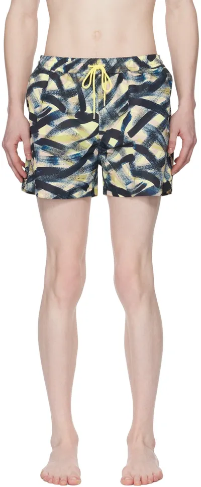 Paul Smith Multicolor Graphic Swim Shorts In 10 Yellows