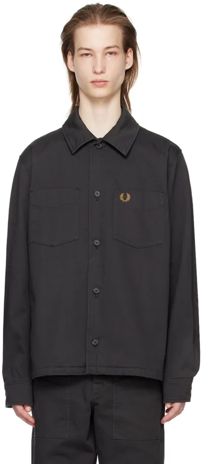 Fred Perry Gray Herringbone Jacket In Grey