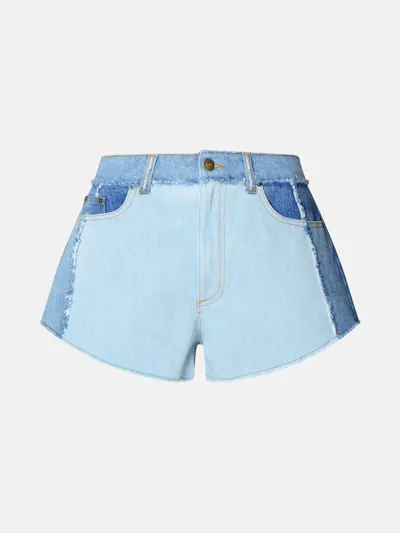 Chiara Ferragni Shorts Jeans Patchwork In Blue