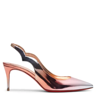 Christian Louboutin Hot Chick 70 Metallic Slingbacks In Multicolor