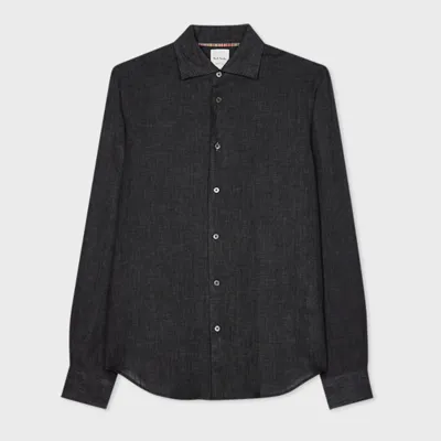 Paul Smith Slim-fit Charcoal Grey Linen Shirt