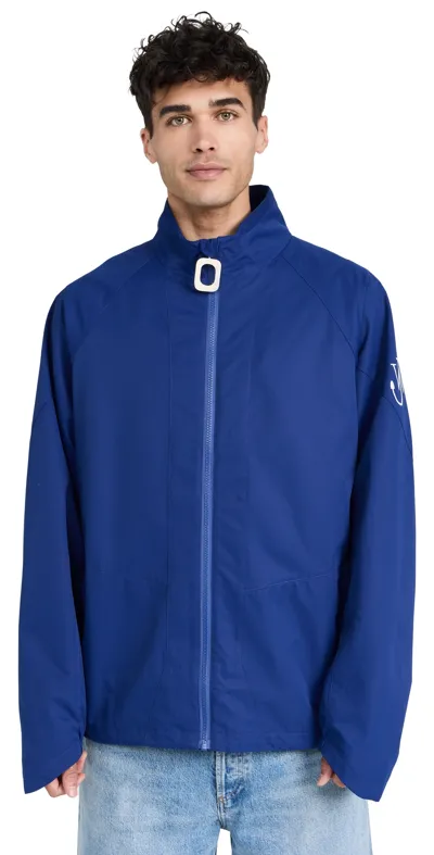 Jw Anderson Zip Front Track Jacket In Airforce Blue