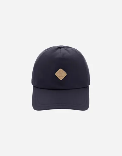 Herno Baseball Cap In Delon In Navy Blue