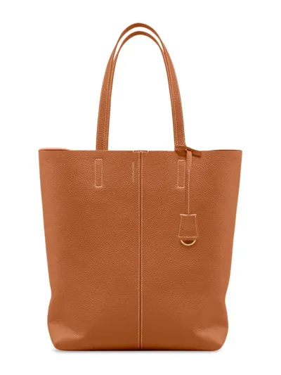 Maison De Sabre Maison De Sabré Tall Leather Soft Tote In Pecan Brown