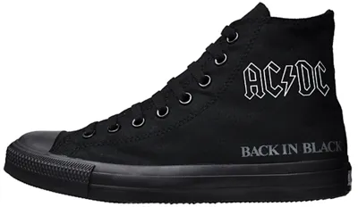 Pre-owned Converse Eu 36,5 Uk 4 Chucks Ac/dc Back In Black Music Edition Schwarz Sammler