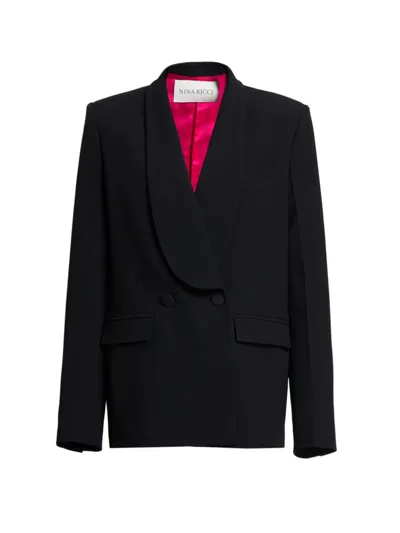 Nina Ricci Oversized Double-breasted Blazer In Black