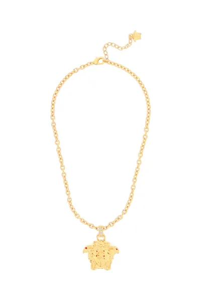 Versace La Medusa Necklace With Crystals In Crystal  Gold (gold)