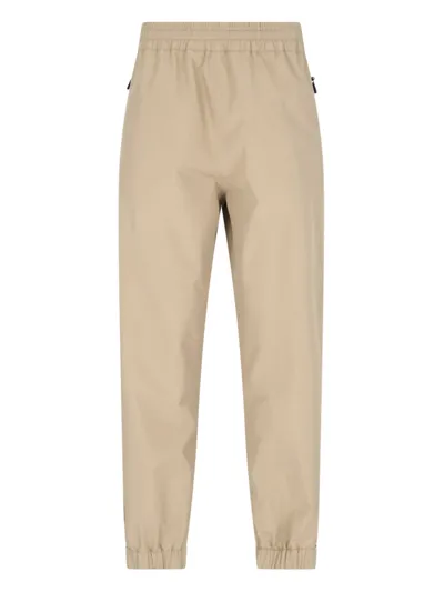 Moncler Logo Track Pants In Beige