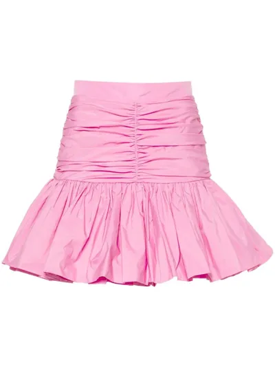 Patou Ruffled Mini Skirt In Pink & Purple