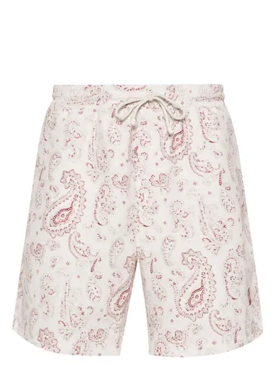 Brunello Cucinelli Paisley-print Swim Shorts In Rojo