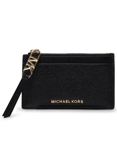 Michael Michael Kors Logo Lettering Card Case In Black