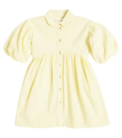 Morley Kids' Ulyses Ruffled Cotton And Linen Dress In Hay