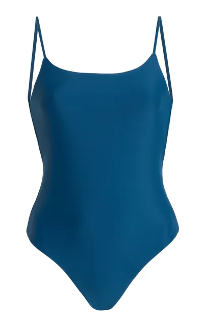 Jade Swim Trophy Open Back One-piece Swimsuit In Blue