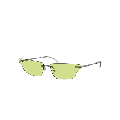 Ray Ban Anh Bio-based Sunglasses Gunmetal Frame Green Lenses 63-15