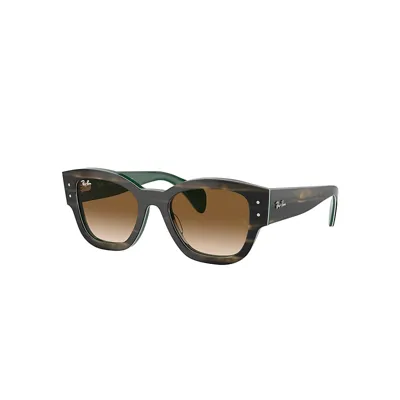 Ray Ban Jorge Sunglasses Striped Green On Green Frame Brown Lenses 52-20