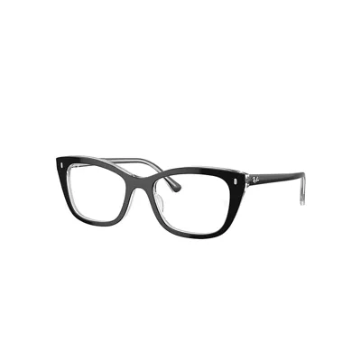 Ray Ban Rb5433 Optics Eyeglasses Black On Transparent Frame Clear Lenses Polarized 50-19