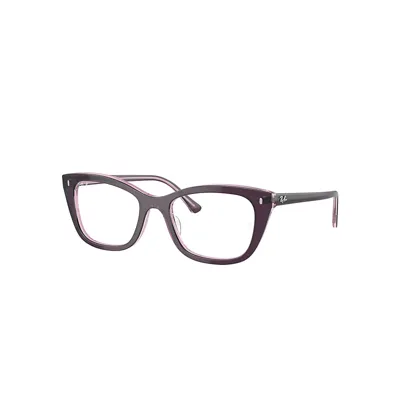 Ray Ban Rb5433 Optics Eyeglasses Violet On Transparent Pink Frame Clear Lenses Polarized 50-19