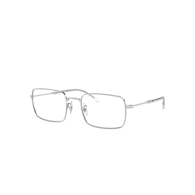 Ray Ban Rb6520 Optics Eyeglasses Silver Frame Clear Lenses Polarized 55-20