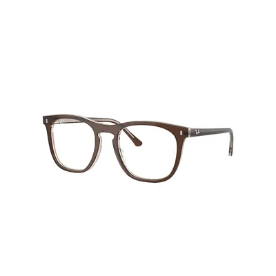 Ray Ban Rb2210v Optics Eyeglasses Brown On Transparent Light Brown Frame Clear Lenses Polarized 53-21