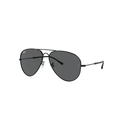 Ray Ban Old Aviator Sunglasses Black Frame Grey Lenses 62-14