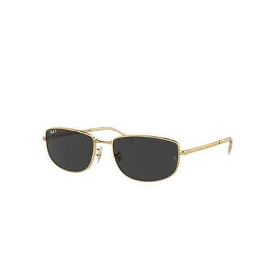 Ray Ban Rb3732 Sunglasses Gold Frame Black Lenses Polarized 59-18