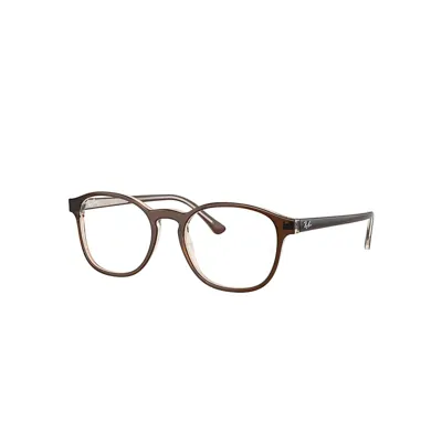 Ray Ban Rb5417 Optics Eyeglasses Brown On Transparent Light Brown Frame Clear Lenses Polarized 50-19