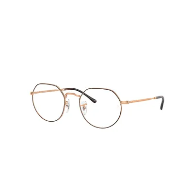 Ray Ban Jack Optics Eyeglasses Rose Gold Frame Clear Lenses Polarized 49-20