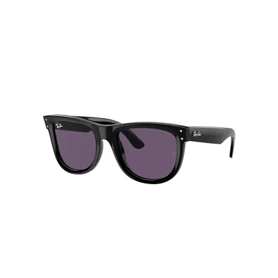 Ray Ban Wayfarer Reverse Sunglasses Black Frame Violet Lenses 53-20