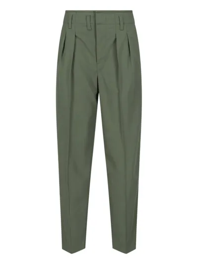 Lemaire Pleated Tapered Trousers In Green